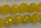 CYJ204 15.5 inches 12mm faceted round yellow jade beads wholesale