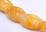 CYJ22 14*20mm flat drum yellow jade gemstone beads Wholesale