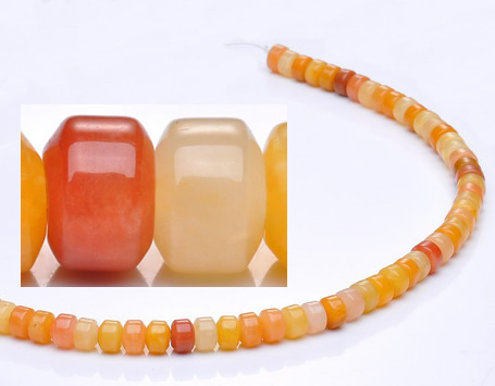 CYJ25 5*6mm rondelle yellow jade gemstone beads Wholesale