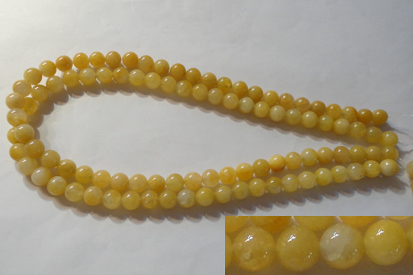 CYJ252 15.5 inches 8mm round yellow jade beads wholesale