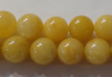 CYJ254 15.5 inches 12mm round yellow jade beads wholesale