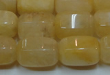 CYJ270 15.5 inches 10*14mm faceted tube yellow jade gemstone beads