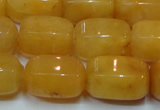 CYJ271 15.5 inches 10*14mm faceted tube yellow jade gemstone beads