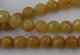 CYJ323 15.5 inches 8mm faceted round yellow jade beads wholesale