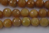 CYJ324 15.5 inches 10mm faceted round yellow jade beads wholesale