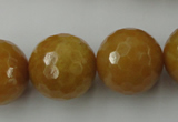 CYJ329 15.5 inches 20mm faceted round yellow jade beads wholesale