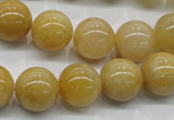 CYJ401 15.5 inches 6mm round yellow jade gemstone beads