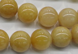 CYJ402 15.5 inches 8mm round yellow jade gemstone beads