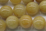 CYJ403 15.5 inches 10mm round yellow jade gemstone beads