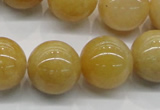 CYJ404 15.5 inches 12mm round yellow jade gemstone beads