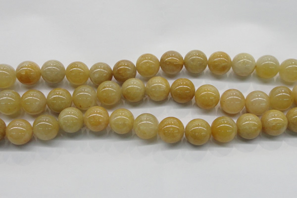 CYJ404 15.5 inches 12mm round yellow jade gemstone beads