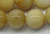 CYJ406 15.5 inches 16mm round yellow jade gemstone beads