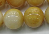 CYJ407 15.5 inches 18mm round yellow jade gemstone beads