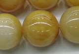 CYJ408 15.5 inches 20mm round yellow jade gemstone beads