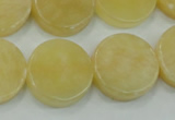 CYJ51 15.5 inches 20mm coin yellow jade gemstone beads wholesale