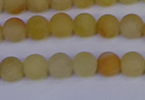 CYJ601 15.5 inches 6mm round matte yellow jade beads wholesale