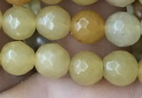 CYJ631 15.5 inches 6mm faceted round yellow jade beads wholesale