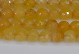 CYJ638 15.5 inches 4mm faceted round yellow jade beads wholesale