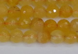 CYJ639 15.5 inches 6mm faceted round yellow jade beads wholesale