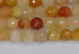 CYJ645 15.5 inches 4mm faceted round mixed yellow jade beads