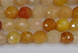 CYJ646 15.5 inches 6mm faceted round mixed yellow jade beads