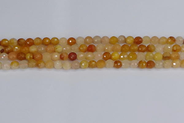 CYJ646 15.5 inches 6mm faceted round mixed yellow jade beads