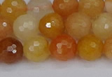 CYJ648 15.5 inches 10mm faceted round mixed yellow jade beads