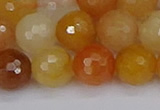 CYJ649 15.5 inches 12mm faceted round mixed yellow jade beads