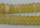 CYJ65 15.5 inches 6*12mm rondelle yellow jade beads wholesale