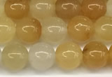 CYJ655 15 inches 4mm round yellow jade beads