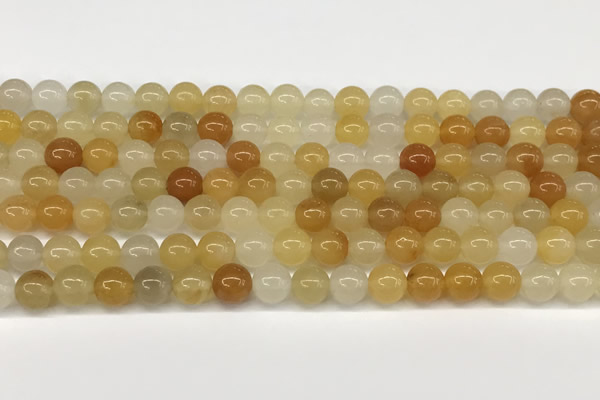 CYJ655 15 inches 4mm round yellow jade beads