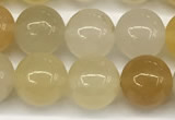 CYJ657 15 inches 8mm round yellow jade beads