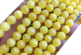 CYJ668 15 inches 8mm round dyed yellow jade beads wholesale