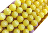 CYJ670 15 inches 12mm round dyed yellow jade beads wholesale