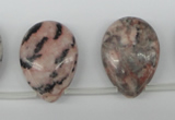 CZJ19 Top-drilled 18*25mm flat teardrop zebra jasper gemstone beads