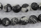 CZJ206 15.5 inches 14mm round black & white zebra jasper beads