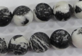 CZJ207 15.5 inches 16mm round black & white zebra jasper beads