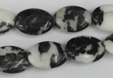 CZJ220 15.5 inches 13*18mm oval black & white zebra jasper beads