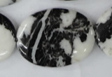 CZJ222 15.5 inches 30*40mm oval black & white zebra jasper beads