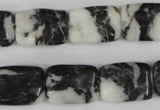 CZJ226 15.5 inches 13*18mm rectangle black & white zebra jasper beads