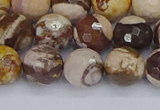 CZJ281 15.5 inches 10mm faceted round zebra jasper beads