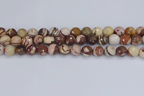 CZJ282 15.5 inches 12mm faceted round zebra jasper beads