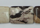 CZJ303 15.5 inches 22*30mm rectangle zebra jasper beads wholesale