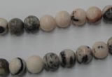 CZJ402 15.5 inches 8mm round pink zebra jasper beads wholesale