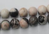 CZJ405 15.5 inches 14mm round pink zebra jasper beads wholesale