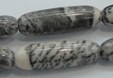 CZJ50 16 inches 12*40mm Cylinder zebra jasper gemstone beads wholesale