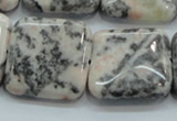 CZJ52 16 inches 25*25mm square zebra jasper gemstone beads wholesale