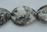 CZJ55 16 inches 22*30mm teardrop zebra jasper gemstone beads wholesale