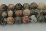 CZJ550 15.5 inches 4mm round pink zebra jasper beads wholesale