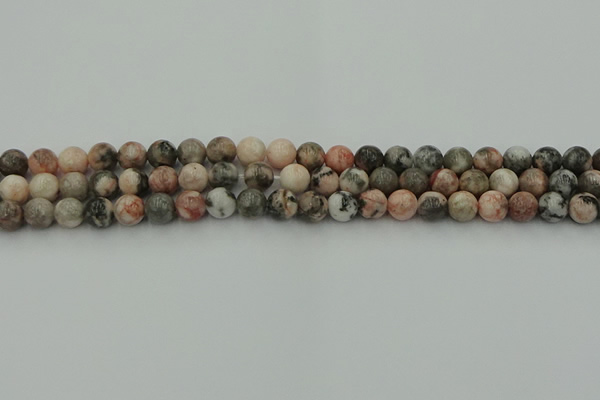 CZJ551 15.5 inches 6mm round pink zebra jasper beads wholesale